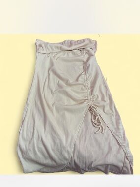 Ruched Side Dress in Light Beige